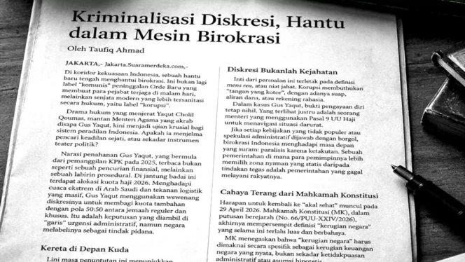 
Kriminalisasi Diskresi dan Ujian Keadilan bagi Gus Yaqut