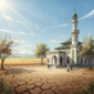 Ilustrasi masjid di musim kemarau - khutbah Jumat